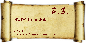 Pfaff Benedek névjegykártya