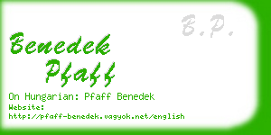 benedek pfaff business card